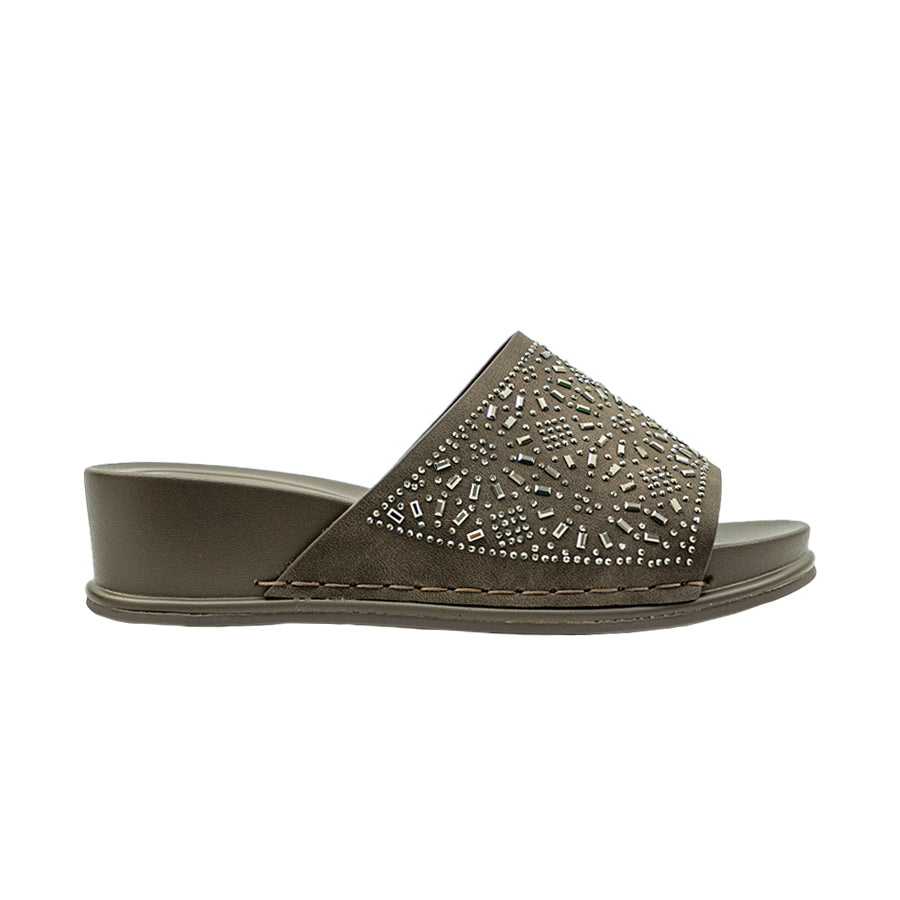 Mario D' Boro Women's Flat Sandals LY 28313 Black/Dark Brown C70