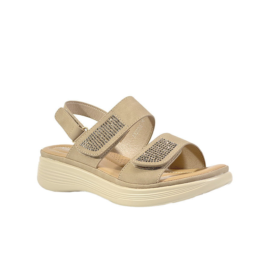 Mario D' Boro Women's Flat Sandals LY 28200 Dark Brown/Taupe C67