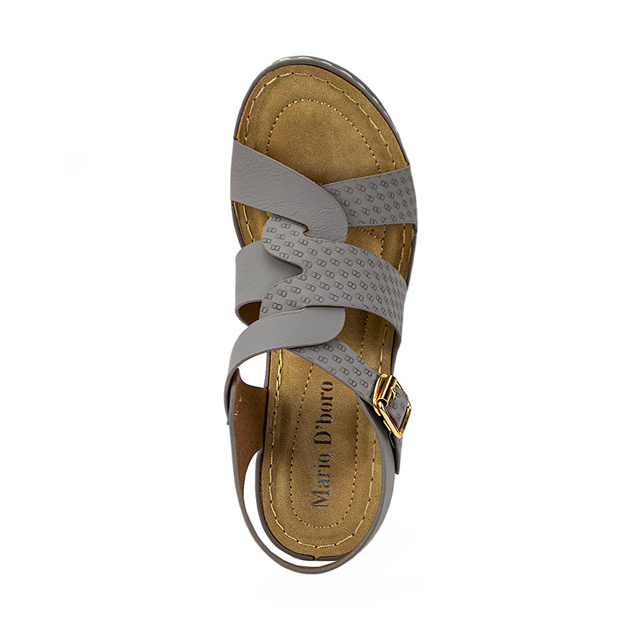 Mario D' Boro Women's Wedge Sandals LW 22396 Beige/Dark Gray