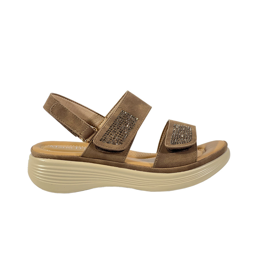 Mario D' Boro Women's Flat Sandals LY 28200 Dark Brown/Taupe C67