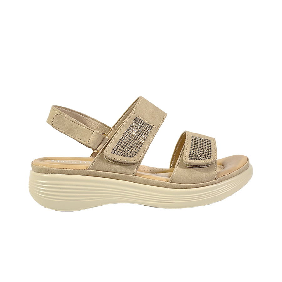 Mario D' Boro Women's Flat Sandals LY 28200 Dark Brown/Taupe C67
