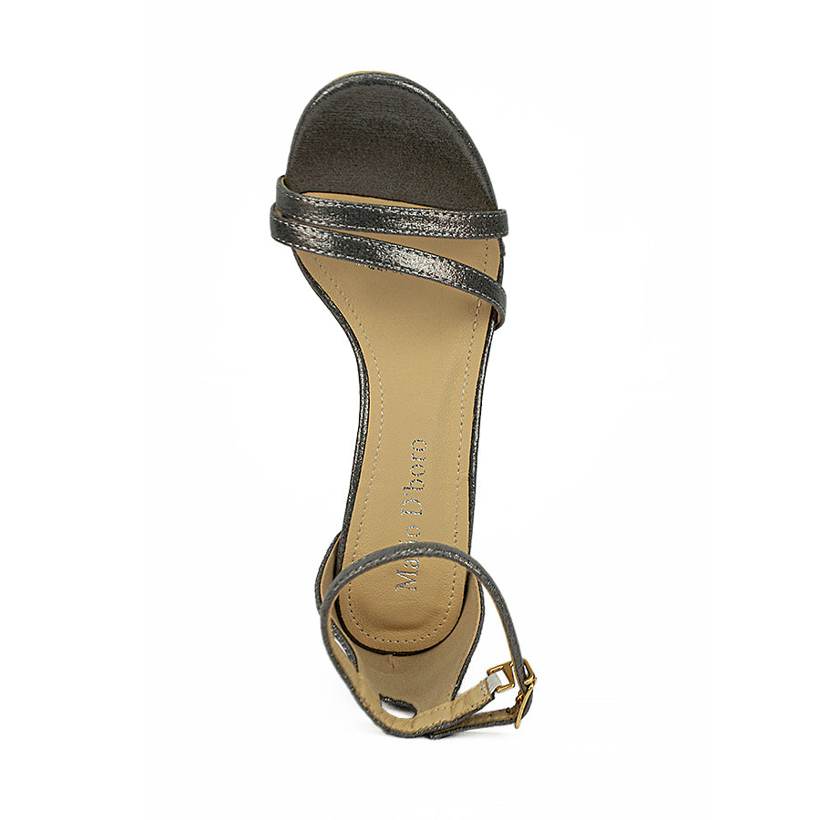 Mario D' Boro Women's Heeled Sandals Lv 22768 Pewter/Silver