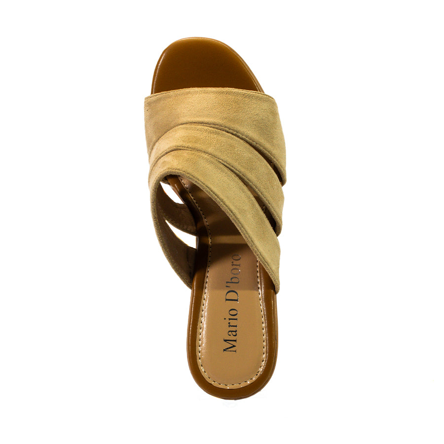 Mario D' Boro Women's Heeled Sandals LX 26538 Beige/Black C61