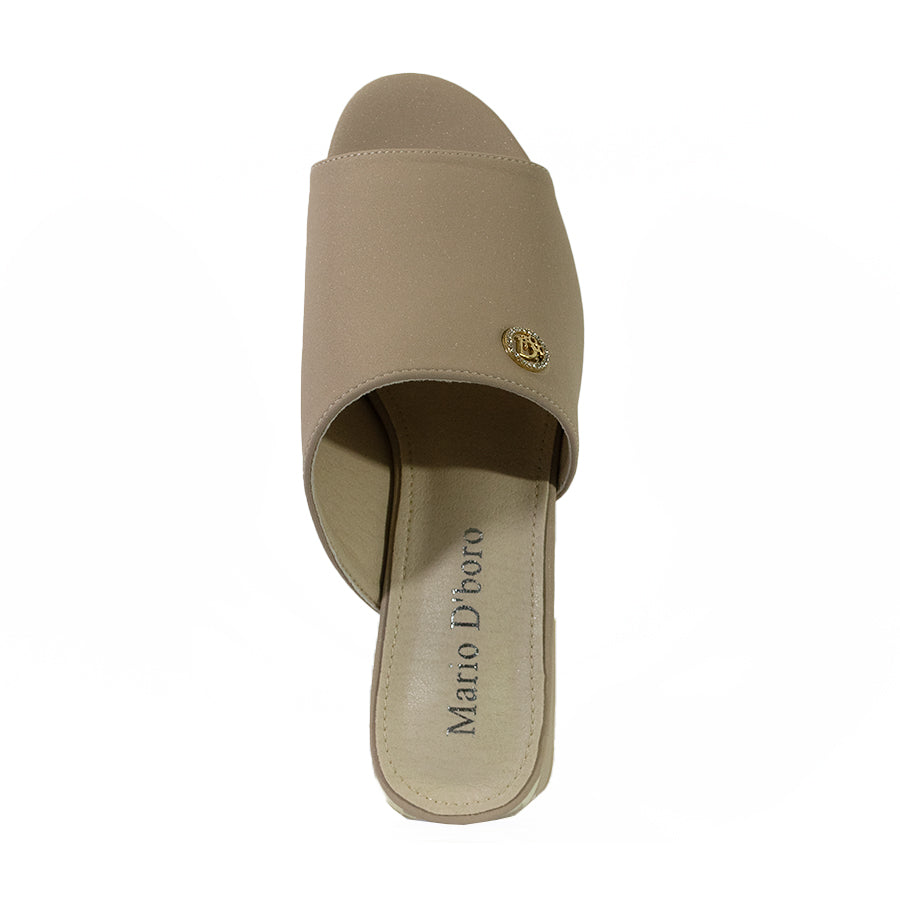 Mario D' Boro Women's Heeled Sandals LX 27425 Beige/Navy Blue C56