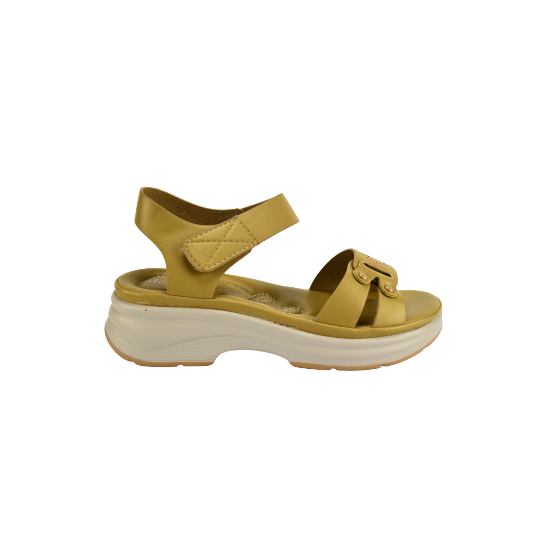 Mario D' Boro Women's Flat Sandals LX 24564 Beige/Black C51