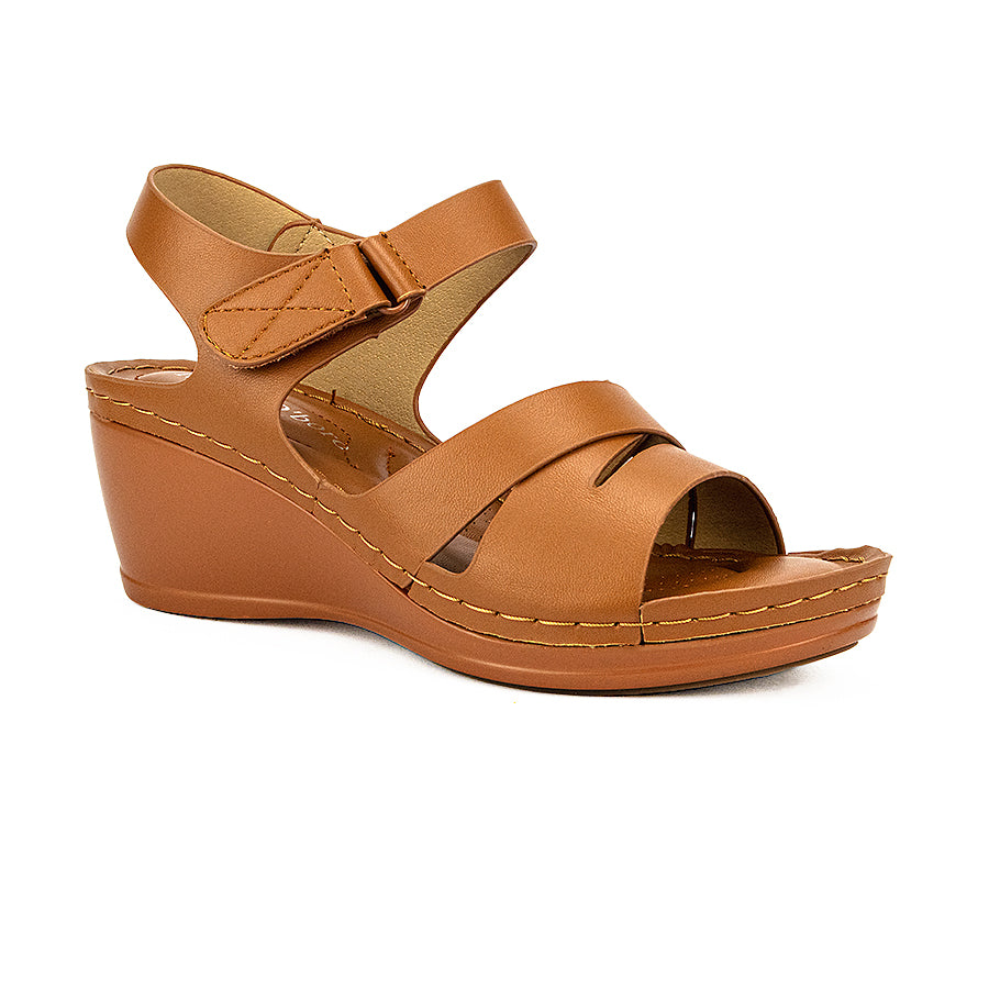 Mario D' Boro Women's Wedge Sandals LW 25699 Brown/Bone C44
