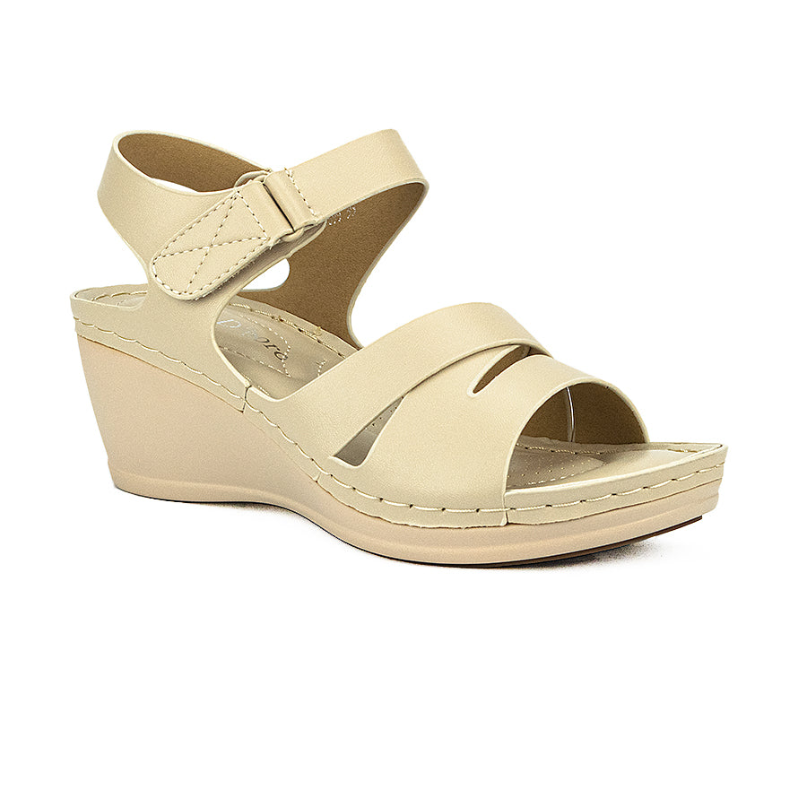 Mario D' Boro Women's Wedge Sandals LW 25699 Brown/Bone C44
