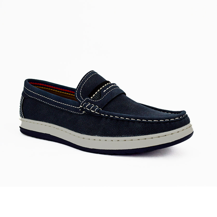 Mario D' Boro Men's Casual Loafers MX 24386 Gray/Navy Blue C48