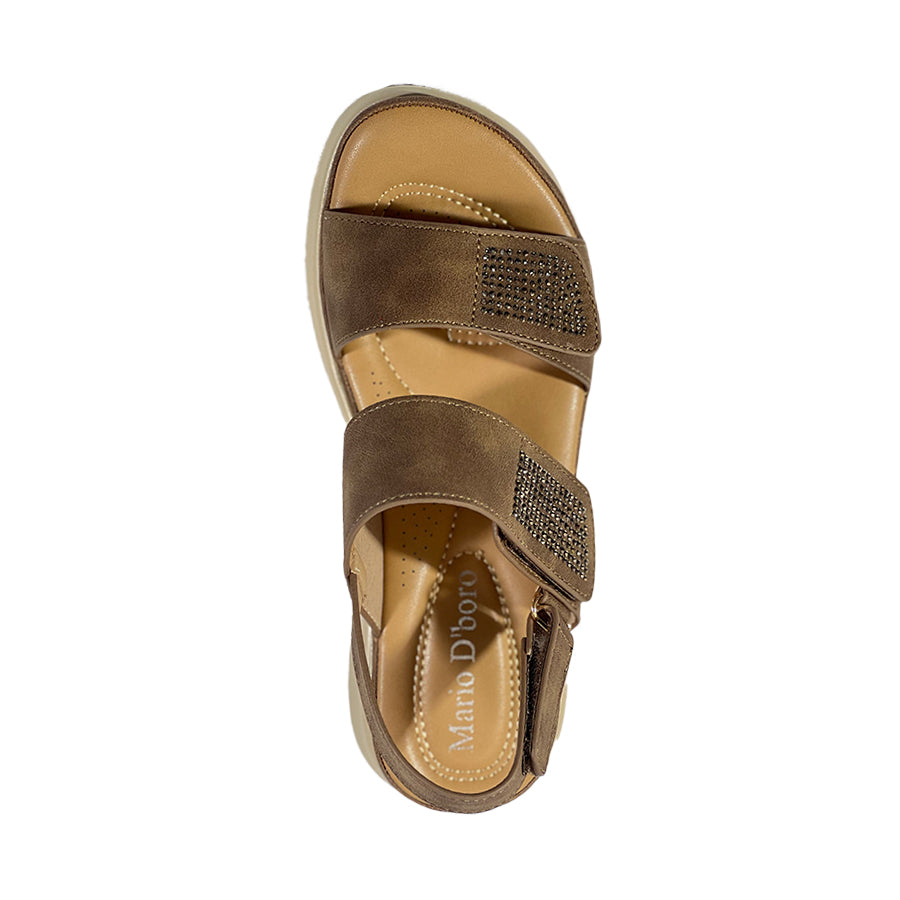 Mario D' Boro Women's Flat Sandals LY 28200 Dark Brown/Taupe C67