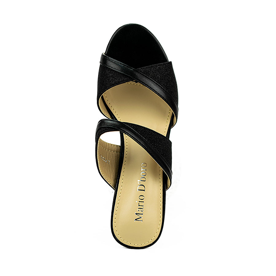 Mario D' Boro Women's Heeled Sandals Lv 22515 Black/Old Rose