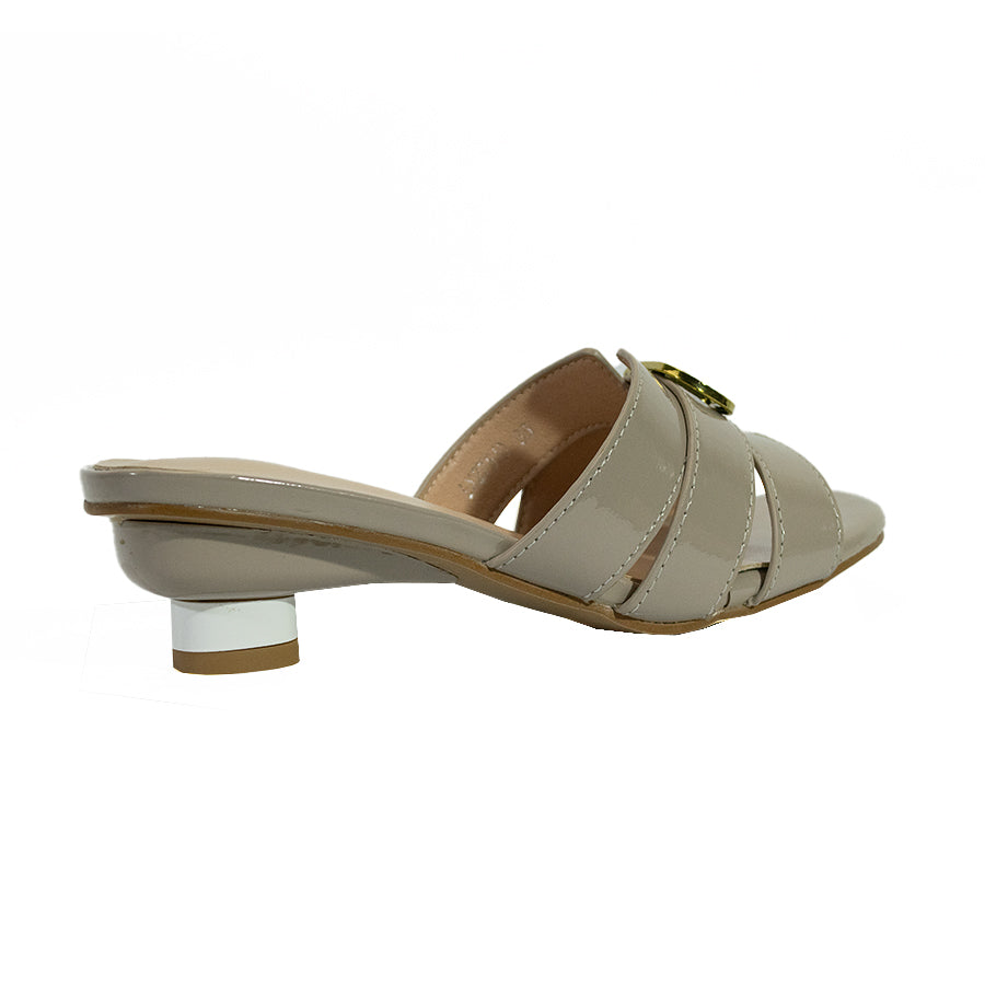Mario D' Boro Women's Heeled Sandals LX 27510 Beige/Light Gray C58
