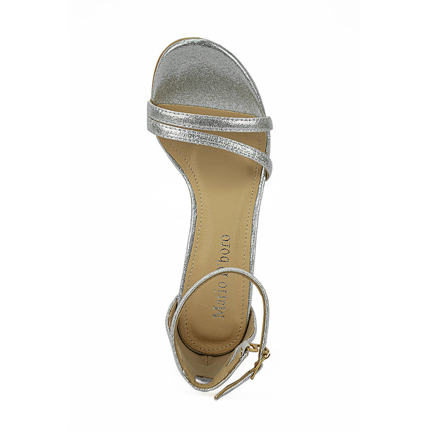 Mario D' Boro Women's Heeled Sandals Lv 22768 Pewter/Silver