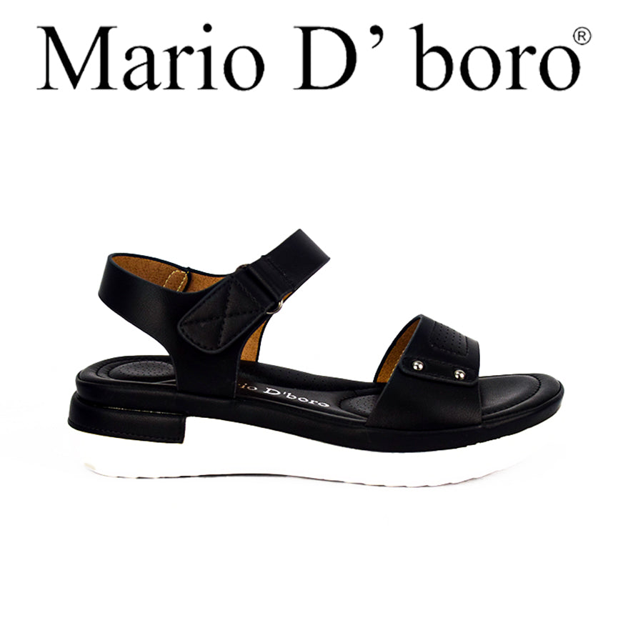 Mario D' Boro Women's Flat Sandals LX 26368 Beige/Black C49