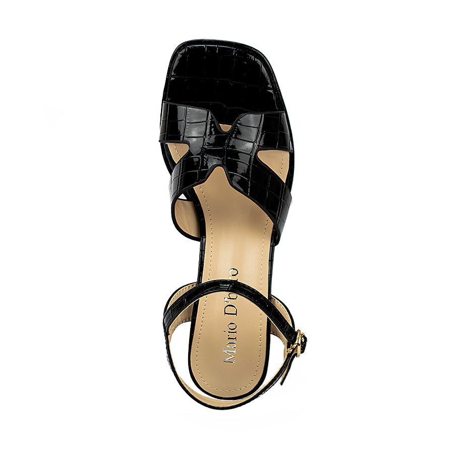 Mario D' Boro Women's Heeled Sandals Lw 23287 Black/Maroon
