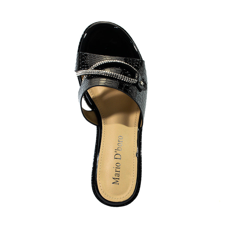 Mario D' Boro Women's Heeled Sandals LX 27405 Black/White C61