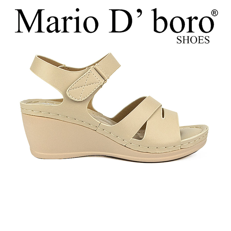 Mario D' Boro Women's Wedge Sandals LW 25699 Brown/Bone C44