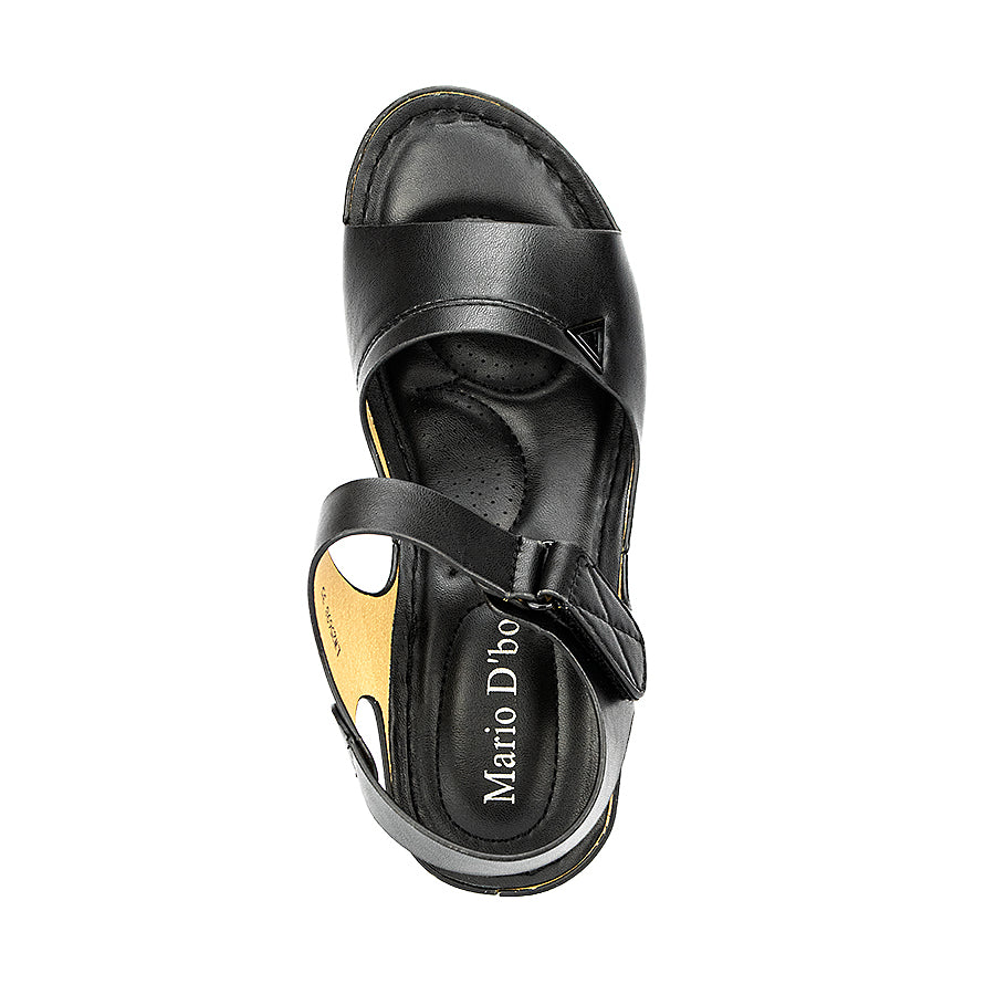 Mario D' Boro Women's Wedge Sandals LW 25698 Black/Light Gray C44