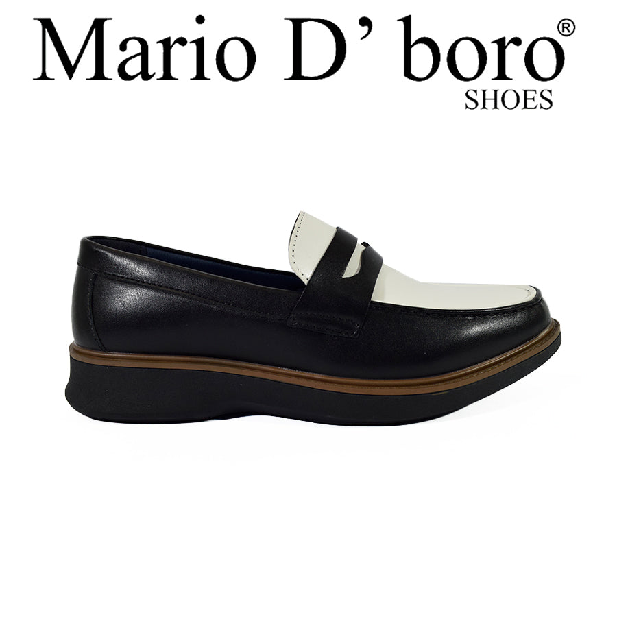 Mario D' Boro Men's Casual Loafers MX 25310 Black/Dark Brown C57