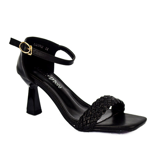 Mario D' Boro Women Heeled Sandals LX 26502 Beige/Black C49