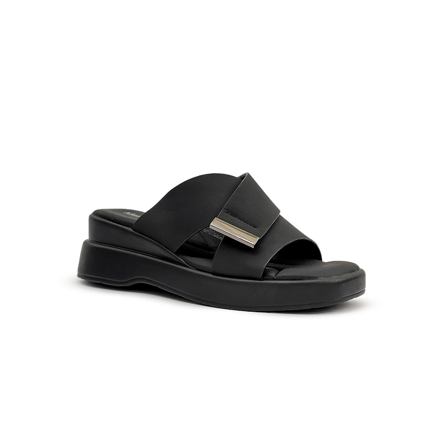 Women's Wedge Sandals LY 28879 Beige/Black C76