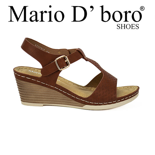 Mario D' Boro Women's Wedge Sandals LW 22397 Black/Dark Brown