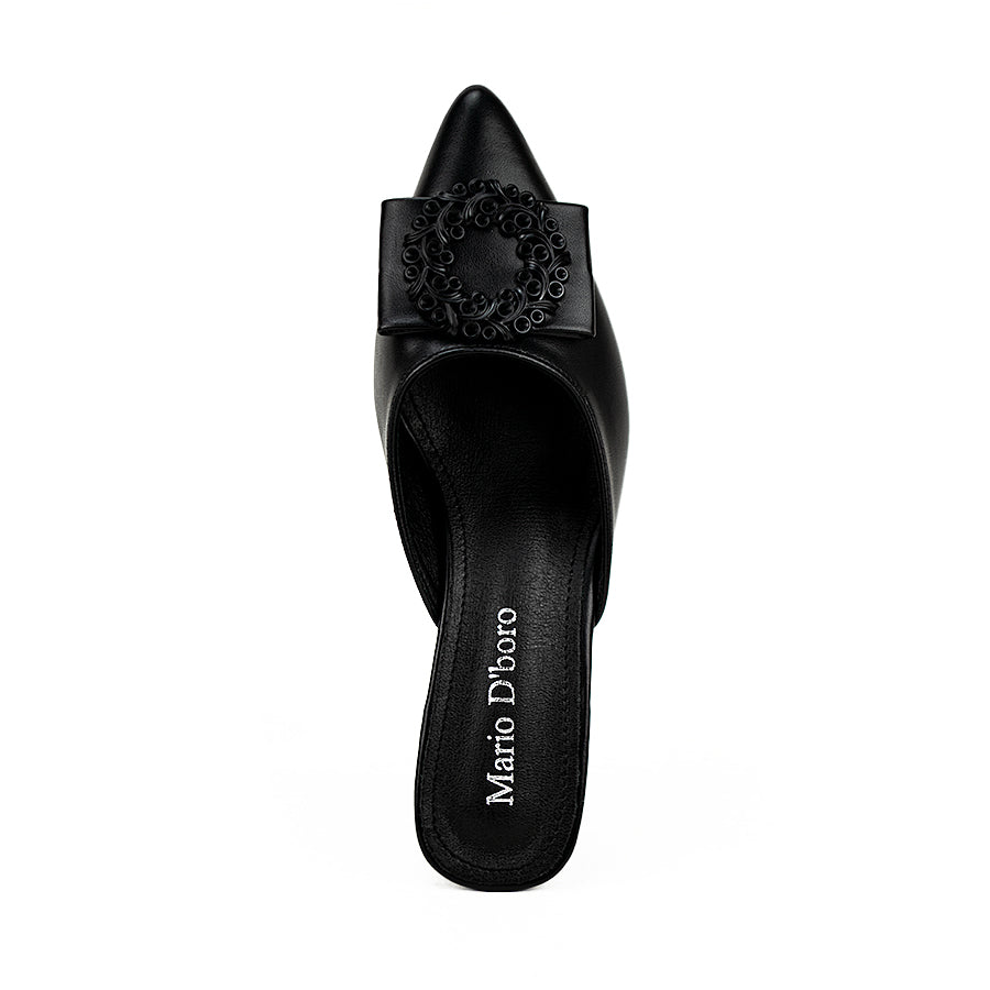 Mario D' Boro Women's Mules Sandals Lv 22565 Black/Old Rose