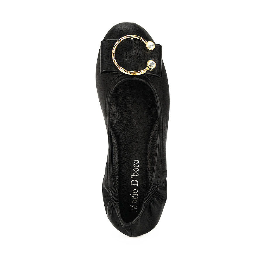 Mario D' Boro Women's Flats LW 23835 Black/Bone