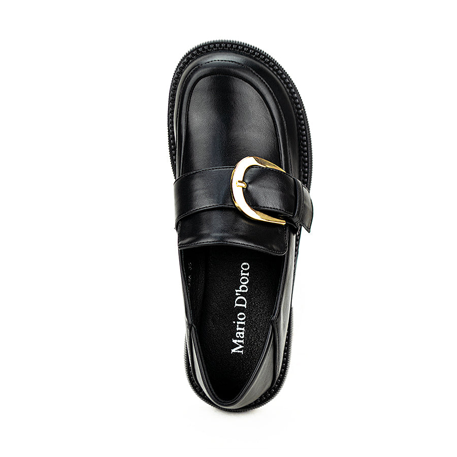 Mario D' Boro Women's Korean Flats Shoes Lv A600-39a Black/Beige