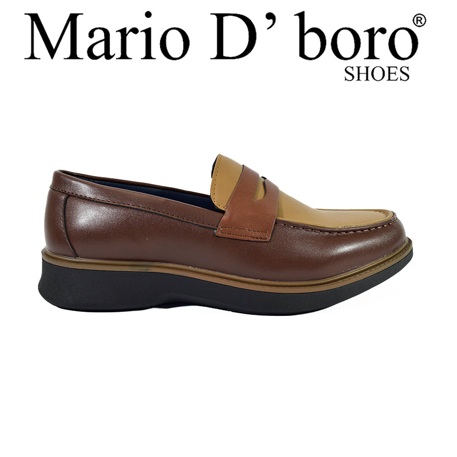 Mario D' Boro Men's Casual Loafers MX 25310 Black/Dark Brown C57