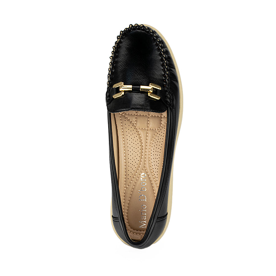 Mario D' Boro Women's Flat Shoes Lw 23920 Black/Bone C29