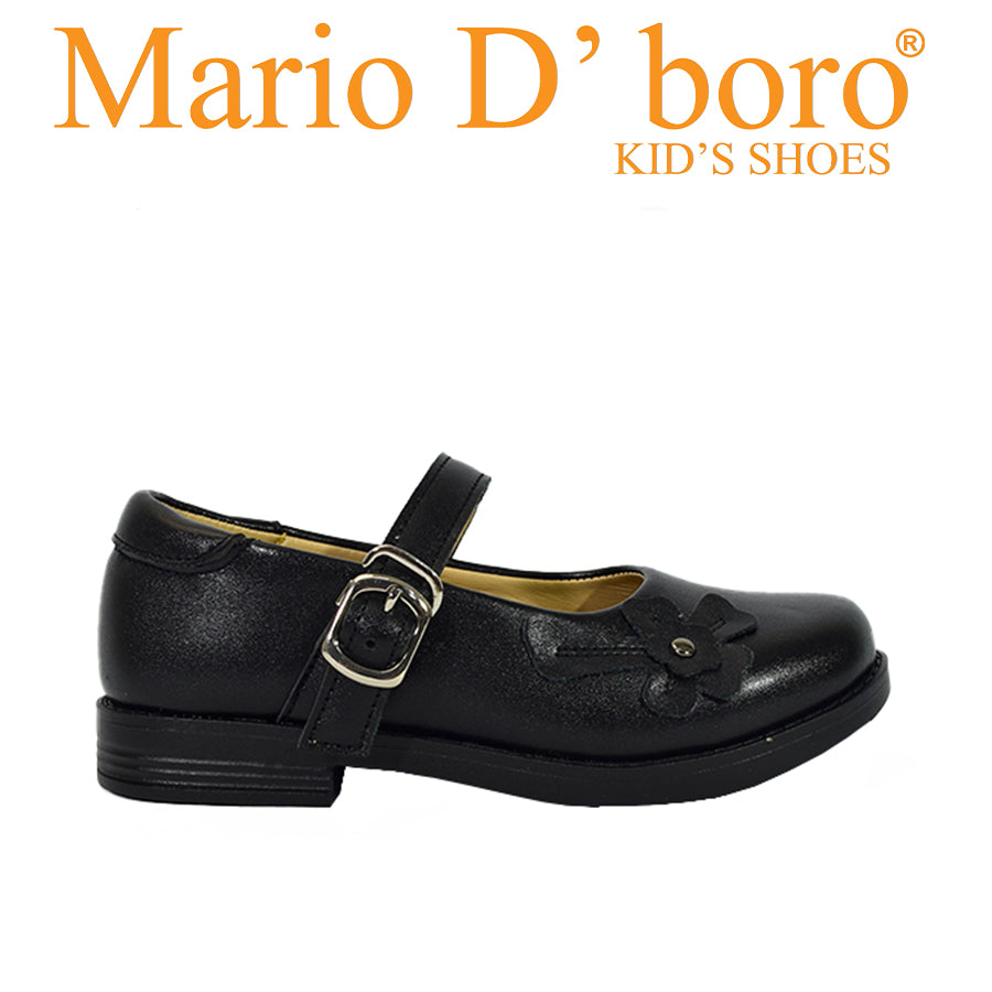 Mario D' Boro Kids Girls Sshs Flats KX 24018 Black C55