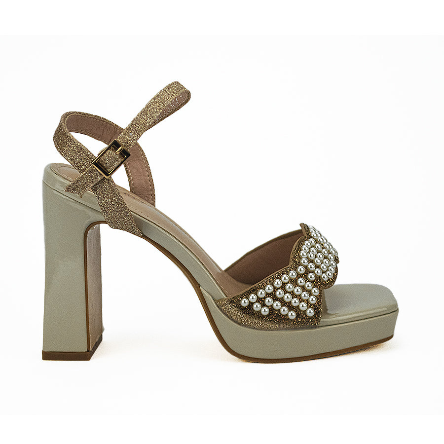 Mario D' Boro Women's Evening Sandals LW 25384 Bone C40