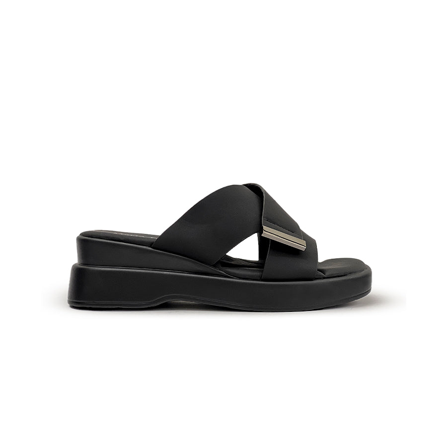 Women's Wedge Sandals LY 28879 Beige/Black C76