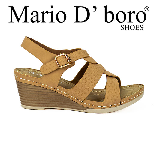 Mario D' Boro Women's Wedge Sandals LW 22396 Beige/Dark Gray