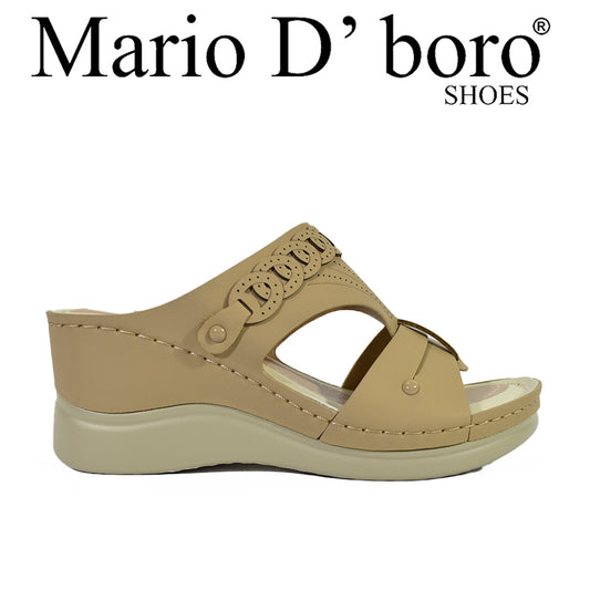 Mario D' Boro Women's Wedge Sandals LX 27413 Black/Taupe C56