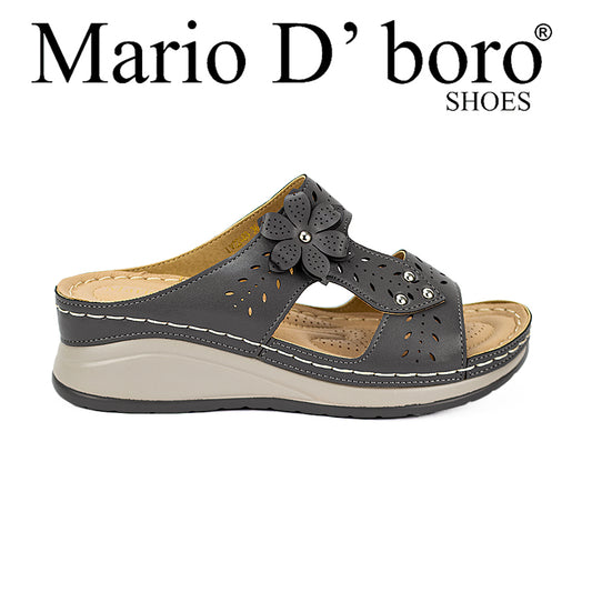 Mario D' Boro Women's Wedge Sandals LW 22483 Beige/Dark Gray